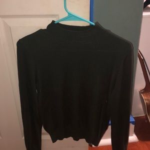 Army green turtle neck
